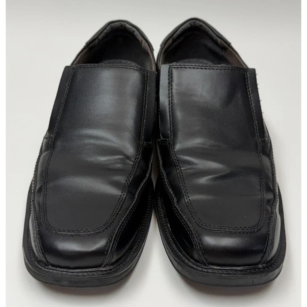 Jarman Metropolis Men's 10.5 Black Slip On Dress Shoes Square Toe Loafers
